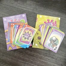 1pc Card Game - Spanish, English, And French Family Party Board Game For Halloween, Christmas Gift, Interactive Tabletop Game School Supplies, Back To School