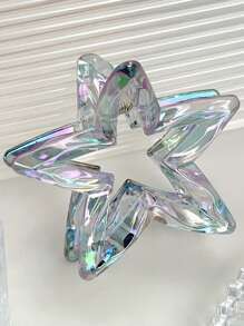 1pc Colorful Hollowed-Out Star-Shaped High Ponytail Clipper For Women, Half-Tied Hair At The Back Of The Head, High-End Clipper, Party Gift Headwear Fashion Hair Accessories Beauty Claw Clips Elegant Hair Clip Boho Hair Claw Fall Winter For Vacation Outfits Woman