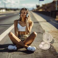 Headphone Case Compatible With Sony WH-CH520 Wireless Headphones Bluetooth On-Ear Headset With Microphone, Over Ear Noise Cancelling Earphone Bag For USB Cable For Work- Black (Box Only) (Beige) - Beige - View 9