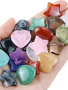 Bộ 20 viên pha lê và đá quý chữa bệnh, đá mặt trăng, pha lê ngôi sao, pha lê luân xa Reiki được đánh bóng tự nhiên, quà tặng tinh thần cho phụ nữ, quà tặng pha lê nhỏ cho phụ nữ - Cổ điển - Xem 1