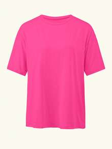 定制照片T恤，我爱我的未婚夫男友个性化脸，我爱我的女朋友照片T恤 - 玫紅色 - 查看 4