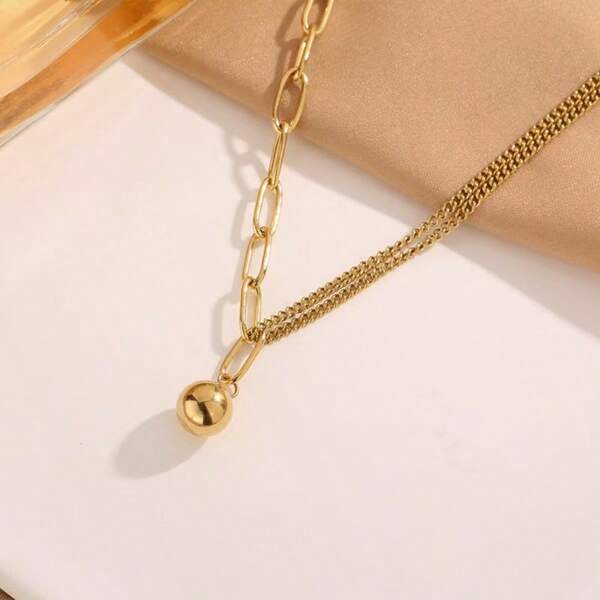 Minimalist K-Gold Plating Collocation Necklace, Delicate & Luxurious Design Decor Jewelry Accessory For Women