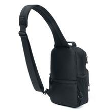 Swissport Shoulder Bag Bolsa Transversal Masculina Espaço Multifuncional Antifurto - Preto - Visão 3