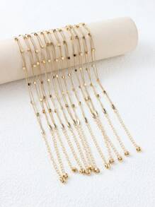 1pc Minimalist Fashion Niche Hit Handpiece Stainless Steel K-Plated Bead Double Layer Snake Chain Bracelet For Women