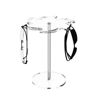 1 Pc Acrylic Sunglasses Holder Stand , Eyeglasses Display Rack,Eyewear Room Tabletop Glasses Storage Organizer (Pinwheel Shape)