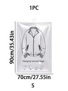 4/1pc Hanging Garment Storage Bag, Vacuum Compression Bag, Clothing Compressor Bag, Dust-Proof Compression Bag, Large Capacity Wardrobe Storage Bag, Travel Garment Compression Bag, Foldable Storage Bag, Transparent Compression Bag, Bedding Compression Bag, Clothing Compression Bag, Moisture-Proof Compression Bag, Vacuum Storage Bag, Vacuum Sealing Bag, Essential Organizer For Clothes, Suits, Jackets - White - View 17