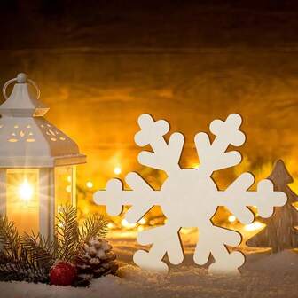 Rebanadas de madera sin terminar con forma de copo de nieve, piezas de madera llanas con forma de copo de nieve para pintura DIY, manualidades, decoración navideña y del hogar