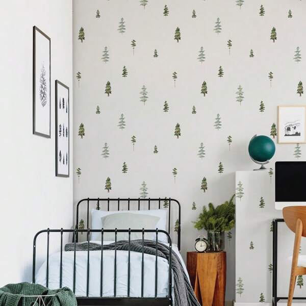1Set Watercolor Wild West Cowboy Cactus Pine Tree Wall Stickers Decals,Wildlife Jungel Forest Wilderness,For Bedroom,Playroom,Home Decor