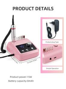 High Quality Electric Nail Drill Machine 45000 RPM Electric File HD Display Metal Manicure Pen Professional Nail Lathe Sander - EU C Type Plug(220-240V) - View 9