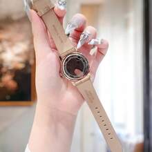 Michael Kors Reloj de mujer de cuarzo casual Mini Everest, esfera blanca de tres manecillas y correa marrón, modelo MK4719, adecuado para uso diario, regalo para ella