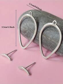 1 Pair Asymmetrical Circle Geometric Ear Jacket Earrings, Brass Material Can Be Worn In 2 Ways, Elegant And Versatile Fashion Earrings For Women, Suitable For Daily Wear And Occasions, Great Gift For Teachers, Classmates, Mothers, Daughters On Graduation, Thanksgiving - Silver - View 3