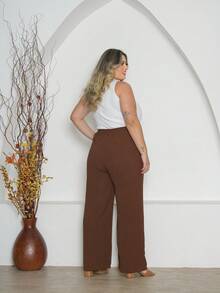 Duna Plus Size Trousers - 鏽棕色 - 查看 4