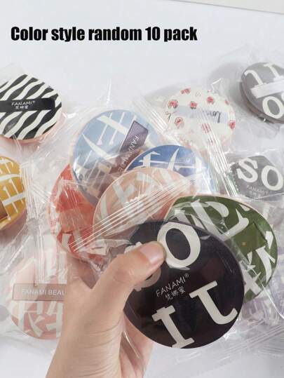 10 szt./opakowanie Miękkie, niepochłaniające gąbki do makijażu, gąbka o dużej gęstości, miękka i sprężysta, zapewniająca nieskazitelny makijaż bazowy, odpowiednia do stosowania na mokro i na sucho, wygodna w podróży