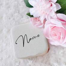 1pc Personalized Jewelry Box, Girls Travel Jewelry Case, Customize Name Birthday Gift, Mother's Day Gift, Gift For Her, Holiday Gift, Happy Mother's Day