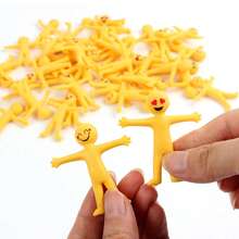 10/20pcs Random Smile Face Emotion Toys, Squeezy Stretchy TPR Stress Relief Fidget Soft Gel Figurines, Funny Decompression Toys