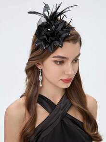 1 件羽毛头饰头带，女士茶会帽，适合肯塔基赛马会、鸡尾酒会、婚礼、化装舞会、发饰、小帽子、迷你头饰、迷你帽 - 彩色 - 查看 11