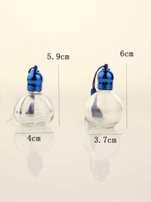 1pc|3pcs Pumpkin Shape 12ml Refillable Essential Oil Roller Bottle, Transparent Glass Perfume Liquid Stainless Steel Roll-On Empty Bottle With Tassel Cover, Blue