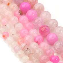 1 pièce de perles d'agate rose poussiéreux naturel, 6 mm/8 mm/10 mm style vintage à la mode fait main pour le DIY, convient pour les bracelets, colliers, bijoux, pendentifs, décorations, accessoires
