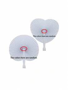 2 件/4 件/6 件/8 件/10 件/20 件白色心形折叠纸扇，适合婚礼和旅行 - 白色 - 查看 7