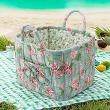 Large Capacity Fabric Storage Baskets Laundry Baskets with Easy Carry Handles Laundry Hampers - Estampado floral 6450 - Ver 4