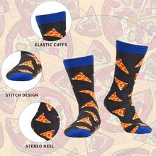 Men's Funny Novelty Crazy Pattern Dress Socks For Gifts - 黃色/橙色/藍色/黑色/多色食品-6米 - 查看 2