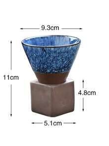 1 件创意漏斗形陶瓷咖啡杯，容量 200 毫升，适用于家庭和办公室，浓缩咖啡、拿铁艺术、牛奶杯、水杯