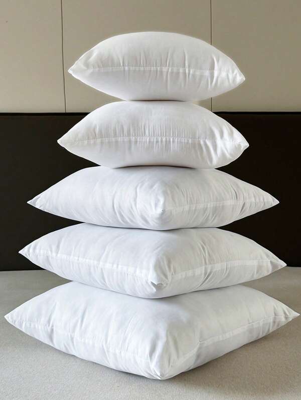 1 White Square Pillow, Made Of Brushed Fabric, With Zipper, Can Be Removed And Washed Separately, Compressed For Transportation, Bedding, Pillow, Bed Pillow, Home