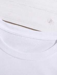 Áo thun dáng rộng nữ tùy chỉnh, Thiết kế đồ họa cá nhân hóa, Tải ảnh của bạn/Ảnh cặp đôi/Ảnh thú cưng, Tùy chỉnh tên/Văn bản của bạn, Văn bản cá nhân hóa, Tùy chỉnh tiệc sinh nhật, kỷ niệm ngày lễ, Tùy chỉnh Giáng sinh/Halloween, Áo thun tay ngắn dáng rộng thường ngày cho nữ - trắng - Xem 6