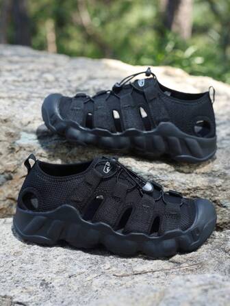 新款编织凉鞋，男士凉鞋，中学生凉鞋，厚底沙滩凉鞋，罗马镂空凉鞋