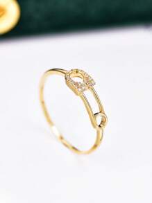1pc Fashion Unique Paper Clip Design Ring