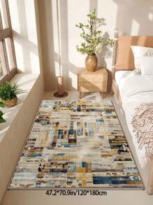 1 Stück Großer Teppich für Wohnzimmer in Mehrfarbig, abstraktes modernes minimalistisches Druckmuster, Flauschiges Material, weich und angenehm anzufühlen, leicht zu pflegen, wasserfest und fleckresistent, rutschfeste Rückseite, Teppich für Lobby, Schlafzimmer, Wohnzimmer, Badezimmer, Küche, Esszimmer, Büro, Raumdekoration und Fußmatte, für Feiertage.