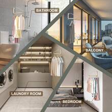 Folding Wall Mounted Clothes Hanger Rack Clothes Hook Solid Brass With Swing Arm Holder Clothing Hanging System Closet Storage Organizer Heavy Duty Drying Rack Wall Mount,Brushed Gold - 金色 - 查看 11