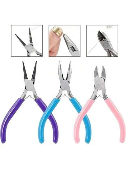 1 Piece Jewelry Making Pliers Set - Needle, Chain, And Round Mouth Pliers, With Wire Cutting Pliers - Perfect For DIY Crafts, Beading, And Repairs,Camping,Holiday Essentials,Gifts,Kitchen Accessories,Faux Pearls,Bracelet Making Kit,Bracelet Making Kit, Bracelet,Bracelet,Jewellery,Letter Beads,Clay Beads,925 Sterling Silver,Faux Pearl Beads