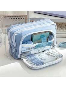 文具袋，铅笔盒，大容量铅笔盒，手拿铅笔盒，文具盒，化妆品，便携礼品，适用于办公室，学校，青年，女孩，男孩，男士，女士，成人返校，铅笔袋，书包