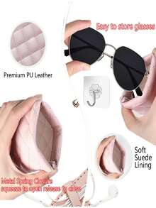 4pcs Portable Squeezed Glasses Case - PU Leather Soft Sunglasses Bag, Portable Phone Sunglasses Storage Box Covertravel Essentials Travel Accessories Travel Bag For Vacation Holiday Back To School School Stuff Sunglasses Women