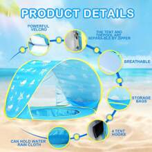 Children's Portable Beach Tent With Quick Opening Sun Umbrella And Water Play Tent For Convenient And Fast Storage