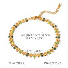 1pc, 18k Golden Plated, Stainless Steel Olive Leaf Bracelet, Classic Luxury Stainless Steel Women's Jewelry, Wedding And Graduation Holiday Gifts - Multicolor - View 6