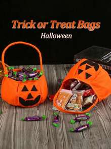 1/3/5/10 Stücke Halloween Kürbis Taschen, handgehaltene Vliesstoff Taschen für Süßigkeiten, Halloween Party Zubehör, Make-up und Kleidung Accessoires