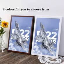 YIKES 1 pièce Œuvres d'art murales avec cadre optionnel - Série Jet (A10, F22, F14, F15, F16, Apache) - Décoration vintage et classique d'aéronefs militaires pour le salon, la chambre, le bureau ou le dortoir - Impression jet d'encre de haute qualité sur canevas résistante, décoration avion