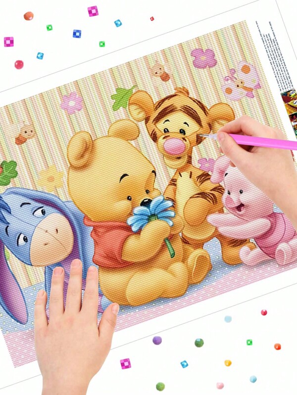 Disney Disney Winnie The Pooh Diamond Painting Kit, 5D Cartoon Embroidery Art, Cross Stitch Craft, Home Decor, Birthday Gift