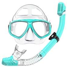 JoyMaySun Schnorchelmaske, Atemschlauch-Set, Dry Top, geringes Volumen, Silikonmaske, auslaufsicher und beschlagfrei, Schnorchelmaske, Schwimmbrille für Männer und Frauen
