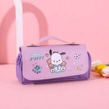 Sanrio 1pc Sanrio Pencil Case, Large Capacity Hello Kitty Stationery Bag, Multifunctional, Dual-Zipper, Handheld Pen Pouch, Stress Relief Pencil Case, Stationery Box Cosmetic Bag, Large Capacity Storage Bag, Student Pencil Case, School & Daily Use, Back To School Gift, Award