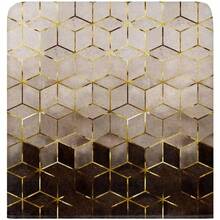 ACZ Dining Chair Back Covers Geometric Pattern Abstract Art Cubes Brown Black Gold Chair Covers Chair Slipcovers Protective Covers For Holiday Party Festival Decoration Set Of 4 2216 - Marblesan91775-Setof4 - 查看 2