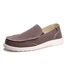 Mens Slip On Shoes Casual Slip-On Loafers Canvas Slip On Shoes Casual Sneakers Comfortable - 棕色 - 查看 4