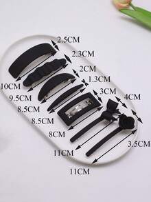 1个/2个装 女士防滑耐用时尚简约发夹 复古哑光发饰（尺寸见产品详情），发夹 - 咖啡棕 - 查看 5