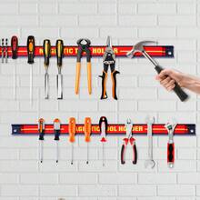 GOFLAME Set Of 6 Magnetic Tool Strip Holder Garage Rail Wall Mounted Bits Storage Rack - Red - View 7