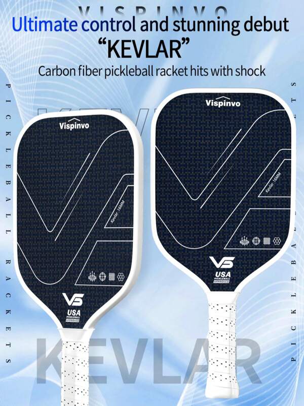 VISPINVO 1 pieza Pala para Kimchi de 41.5 cm de alto rendimiento con trenzado de Kevlar, mayor punto dulce y spin mejorado, selección de marca estadounidense, tecnología de textura en forma de I, tira protectora de alto rendimiento, integración termopresada, diseño antideslizante con textura de tela de moda mate, ligero, material de grado aeroespacial a prueba de balas, en color ROJO y AZUL