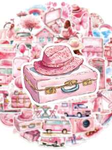 50pcs Outdoor Travel Theme Stickers, Ins Style Fresh, PVC Waterproof Material Gift Box Decoration, Label Stickers, Envelope Seals, Graffiti Stickers, Decorate Guitar, Notebook, Suitcase, DIY Handicraft, Planner Decoration, Back To School Kids Labels School, Travel Scrapbook Stickers, Stickers For Scrapbook, School Stickers, Sticker Travel,Stickers,Travel,Scrapbook Supplies