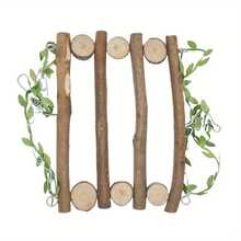 Columpio de pájaro de rama natural, juguetes para loros, paseo de escalada, juguetes para pájaros, accesorios para jaula de pájaros, juguete de columpio - Marrón - Ver 2