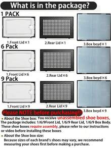 1/9 Pack Large Shoe Storage Box Organizer For Closet, Versatile Clear Plastic Stackable Sneaker Shoe Rack Containers Bins Holders, Portable Closet Organizers And Storage